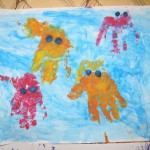 Картина пальчиковыми красками «Осьминоги»